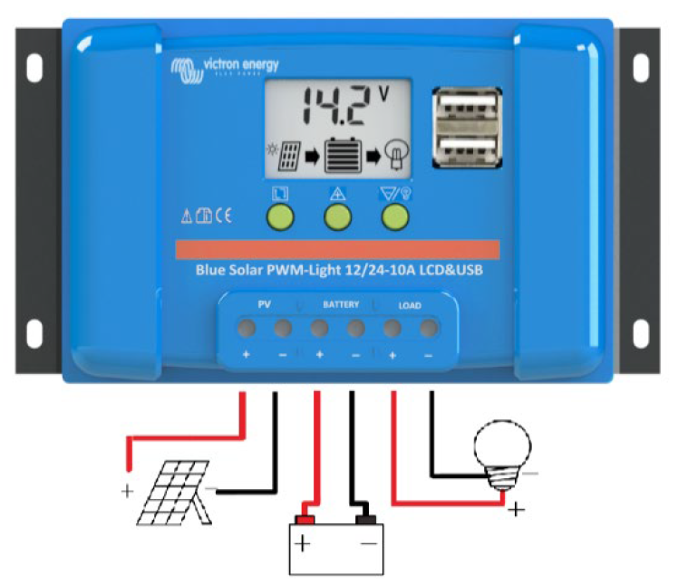 PWM solární regulátor Victron Energy LCD&USB 30 A