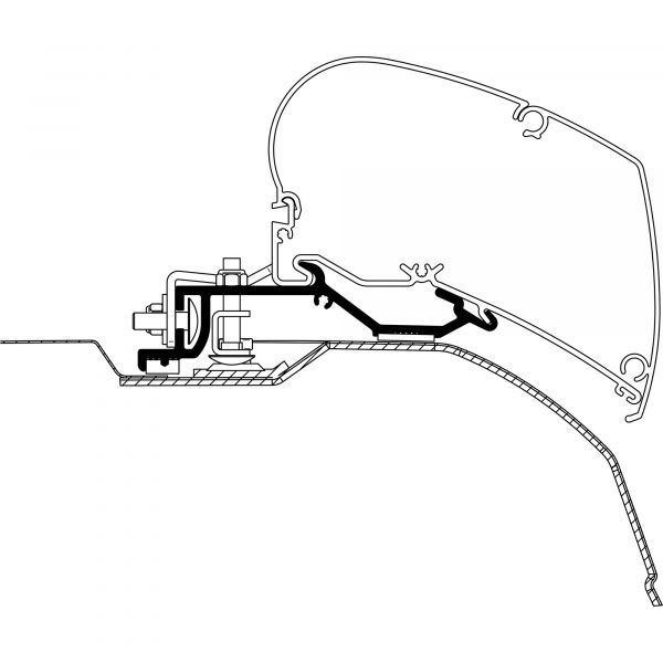 Thule Omnistor 6300 Ducato, stříbrná s šedými kryty, 375 cm