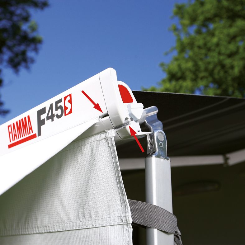 Fiammastore F45 S černá, plachta šedá Royal, 400 cm