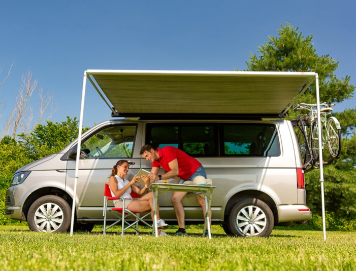 Fiamma F35 Pro, šedá, šedá plachta 223 x 225