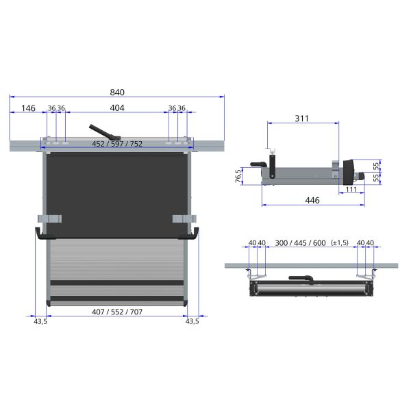 Výsuvný schůdek Thule Slide-Out G2 12 V, Ducato Euro 6D, 550 mm