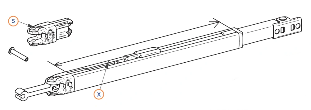 Horní uchycení podpěrné nohy Thule Omnistor 5102/5003/8000/9200, 2 ks