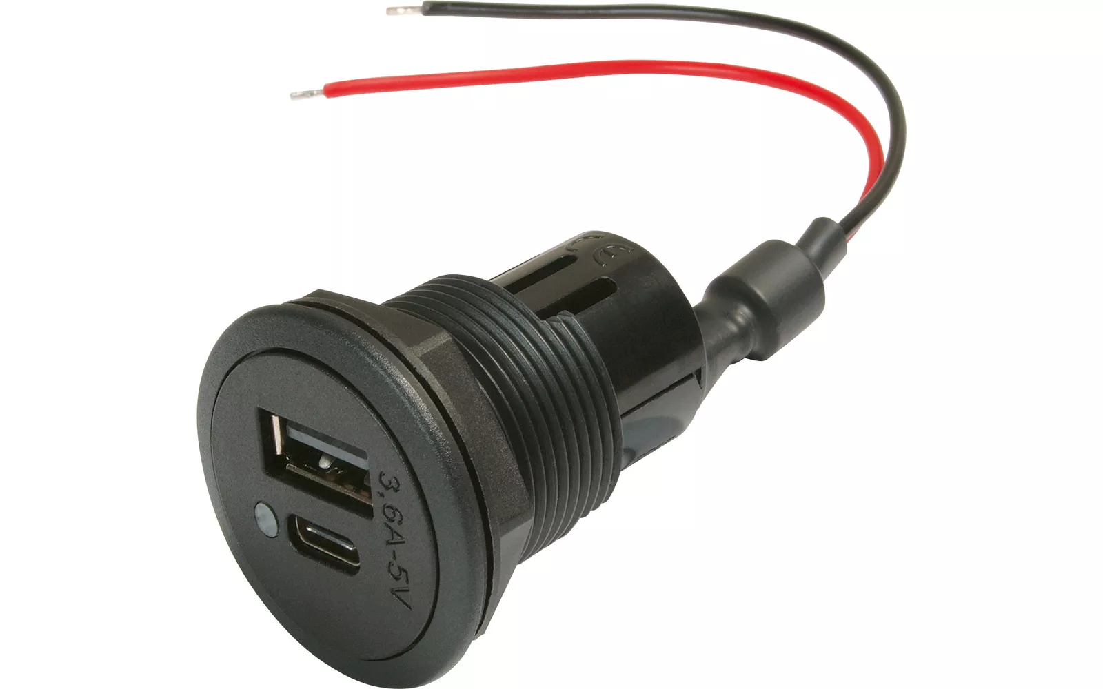 USB-A/C zásuvka kulatá 12 V, antracit