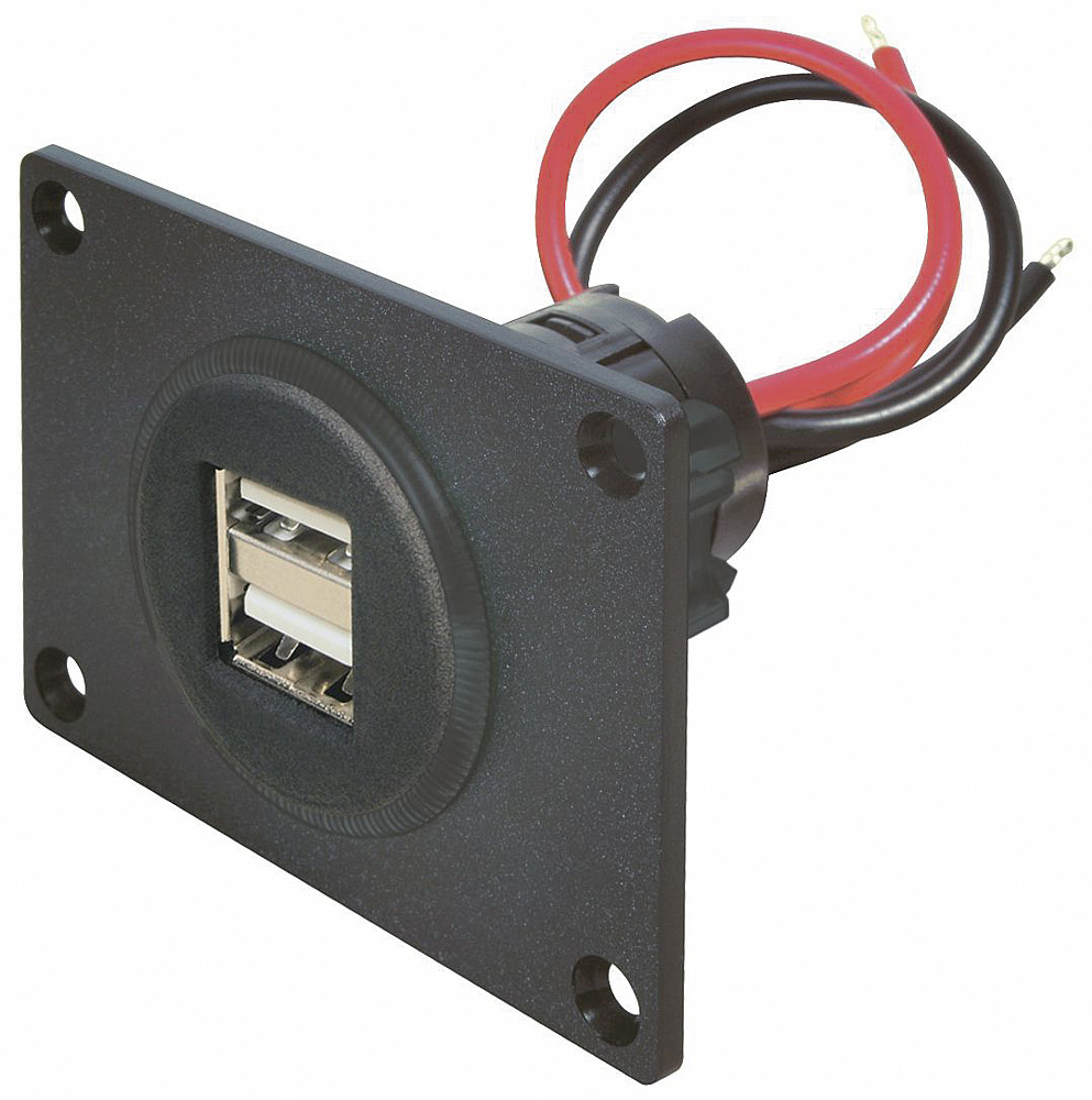 USB zásuvka s montážní destičkou