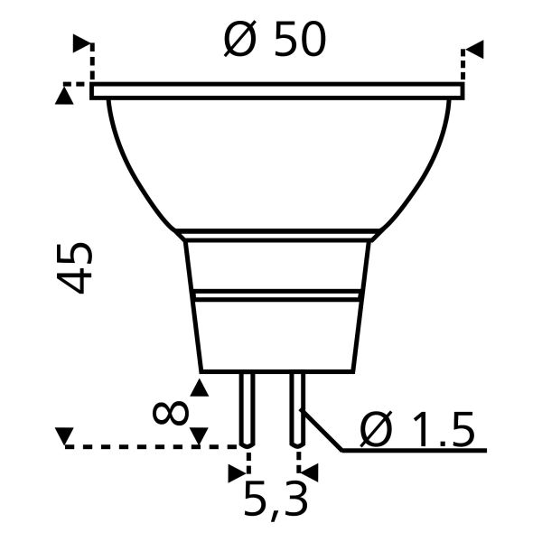 LED žárovka GU5 345 lm