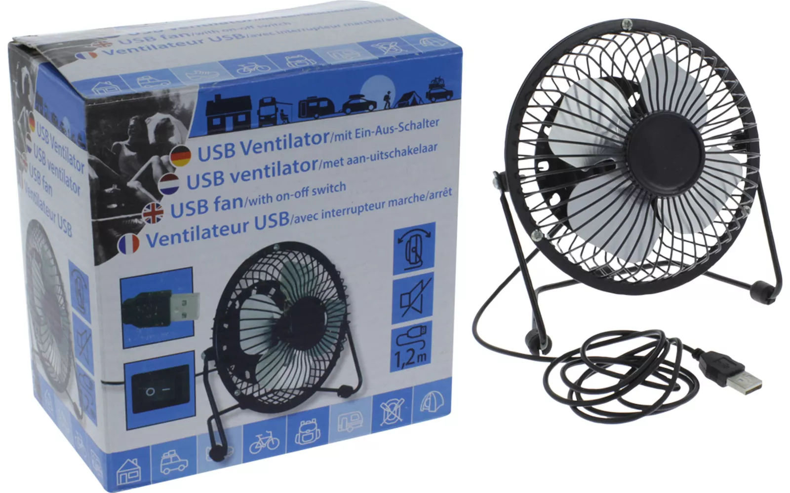 Stolní USB ventilátor 14 cm