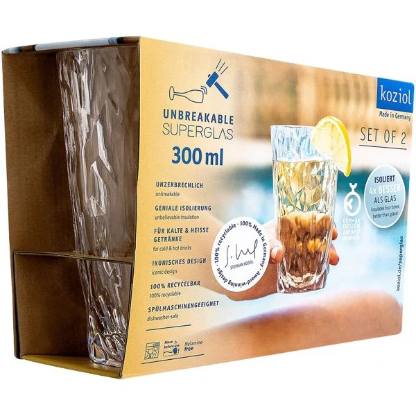 Sklenice koziol CLUB 300 ml, 2 ks