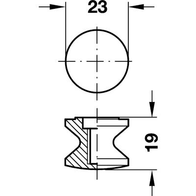 Tlačítko Push-Lock, tmavě šedá