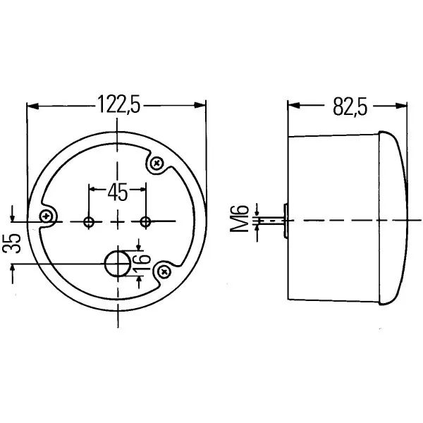 Zadní mlhové světlo Hella kulaté 122,5 mm