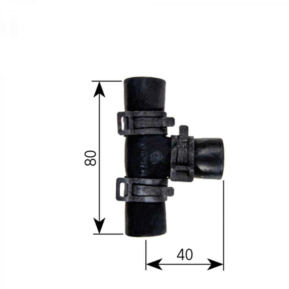 Gumová T-spojka Alde 16 mm