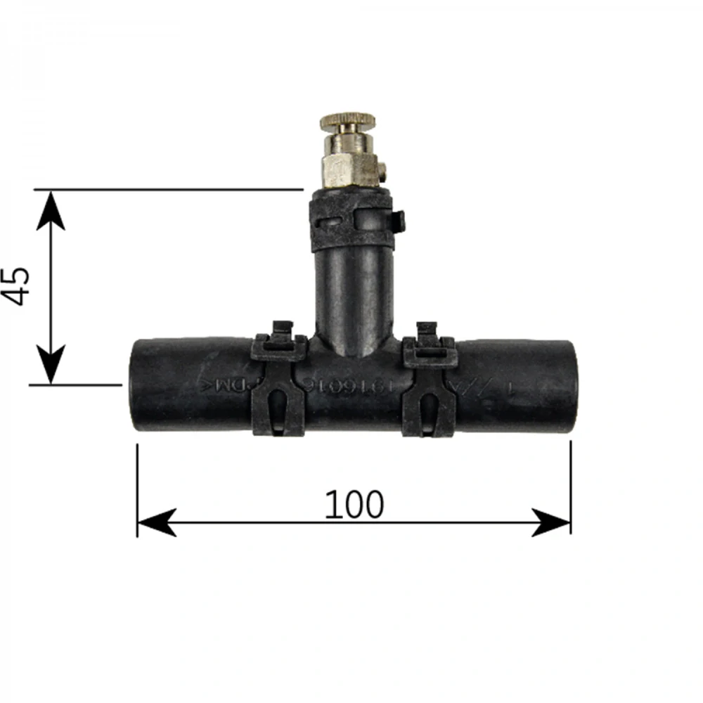 Gumová spojka přímá Alde 16 mm s odvzdušňovacím ventilem