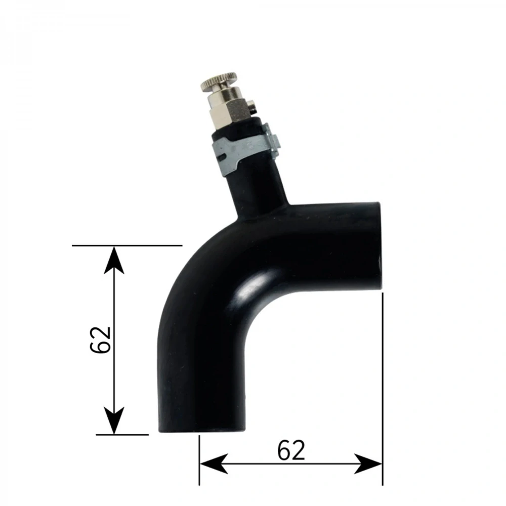 Gumové koleno Alde 22 mm s odvzdušňovacím ventilem