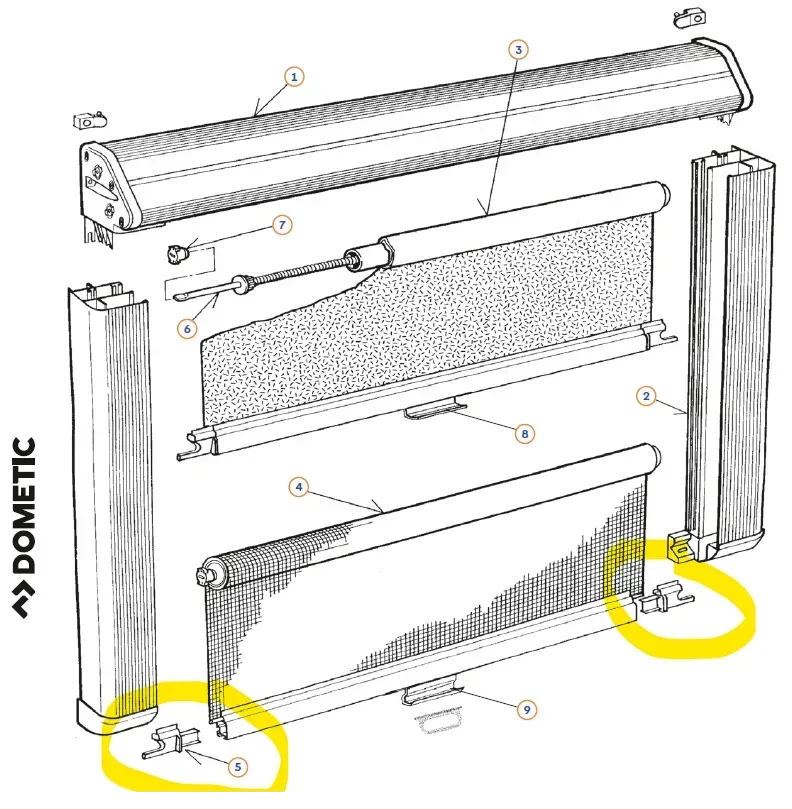Háčky rolety Dometic Rastrollo 2001, pár