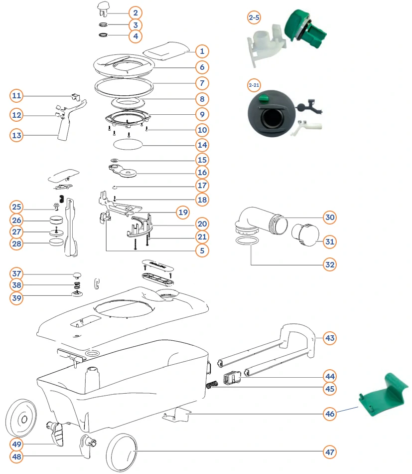 Těsnění posuvného mechanismu Thetford C250/C260/ C400/C500
