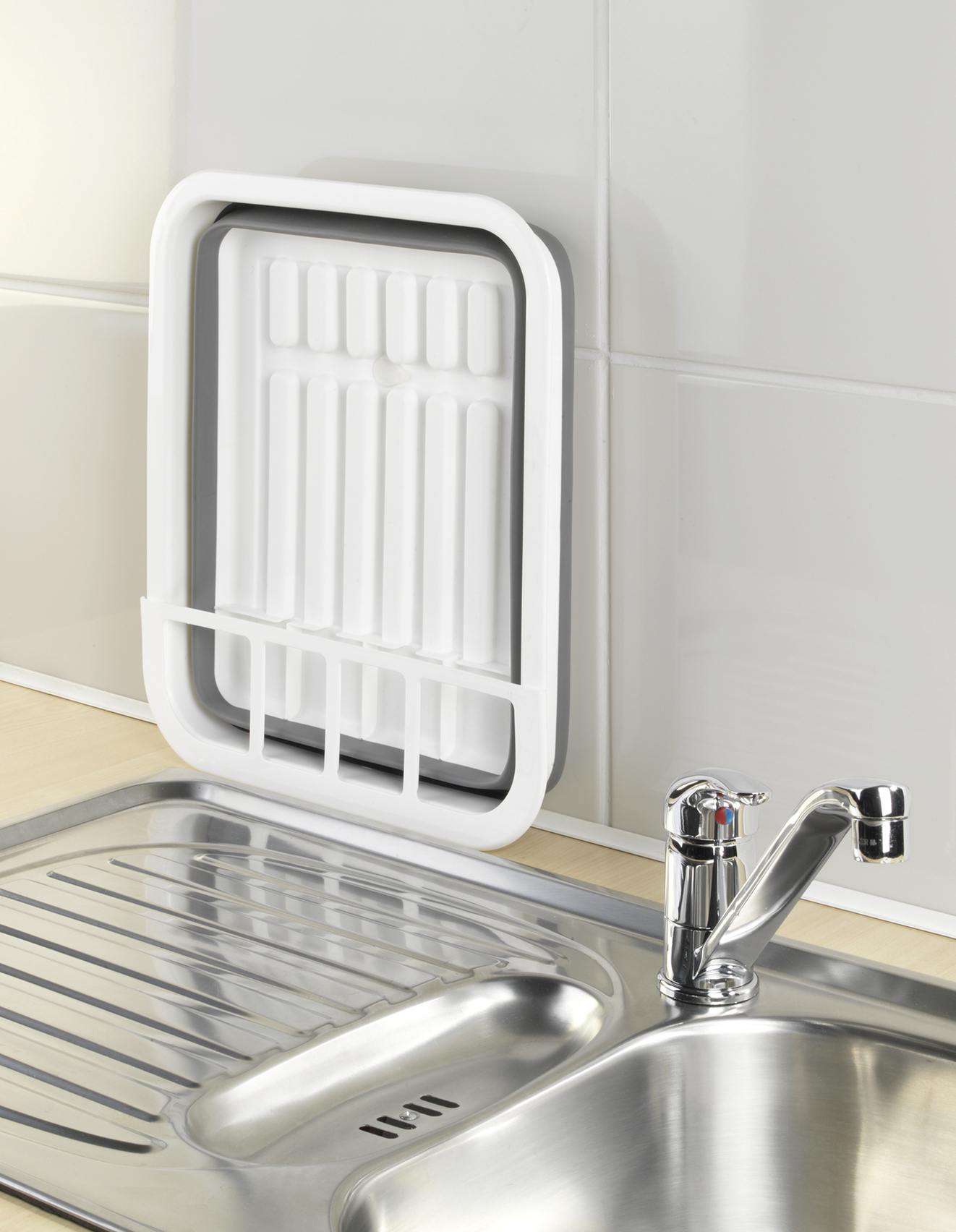 Skládací odkapávač na nádobí Wenko, šedá