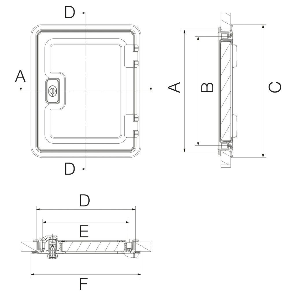 Servisní dvířka Dometic SK 4, 375 x 305 mm