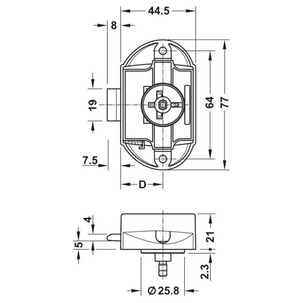 Zámek Push-Lock, hnědá