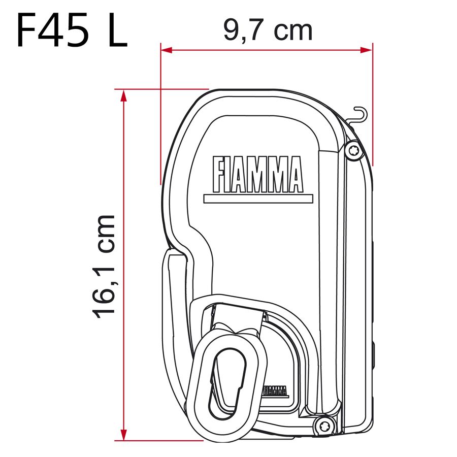 Fiammastore F45 L bílá, plachta šedá Royal, 450 cm