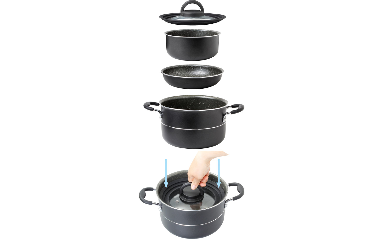 Sada hrnců Pirate Vacublock 9-dílná