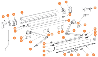 Podpěrná lišta navíjecí hřídele Thule Omnistor 4200/4900/5200, 400 cm