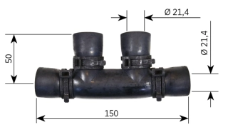Gumová přípojka radiátoru Alde 22 mm, bez svorek