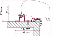 Montážní adaptér Fiamma Caravan Standard pro F80s, 340 cm