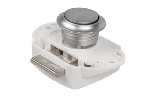 Zámek Push-lock kompletní, bílý / matný chrom