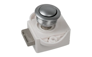 Zámek Push-lock Mini kompletní, bílý / matný chrom