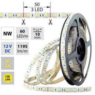 LED pásek 12 V DC 14,4 W, neutrální bílá, metráž