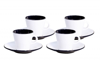 Espresso sada Linea bílo-černá, 2 ks